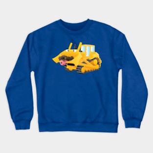 Cute funny yellow bulldozer cartoon character Crewneck Sweatshirt